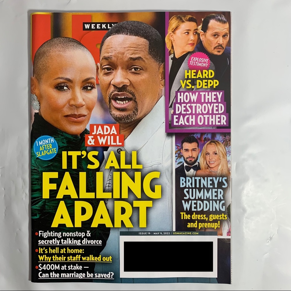 US Weekly Magazine May 9 2022 Will and Jada Falling Apart Heard VS Depp Britney